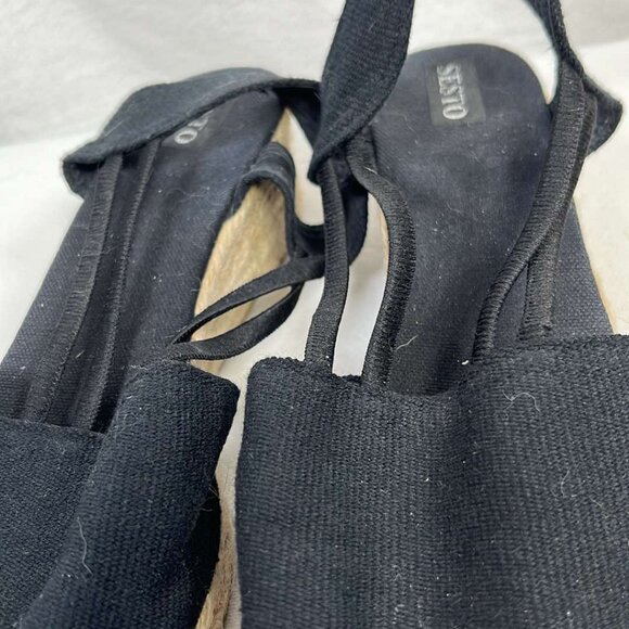 Sesto Meucci Black Espadrilles SZ 10 Spring Easter Mothers Day Graduation Weddin - Picture 6 of 11